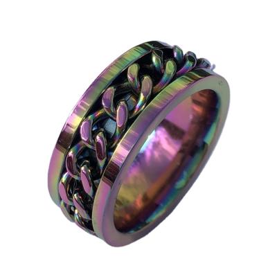 China CLASSIC Wholesale Design Mens Wedding Colorful Fashion Titanium Ring 8MM for sale