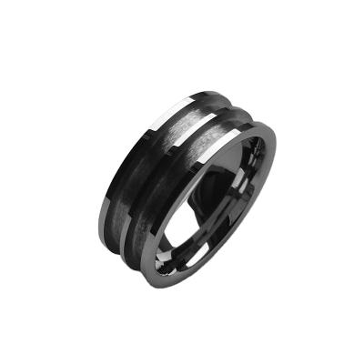 China CLASSIC 8mm Domed 2.5mm Double Channel Grooved Tungsten Ring Blank for Inlay for sale