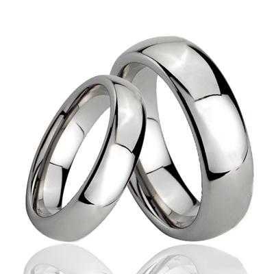 China Fashionable Newcomer Polished Tungsten Carbide Wedding Band Couples Ring Set One Pair Promise Ring for sale