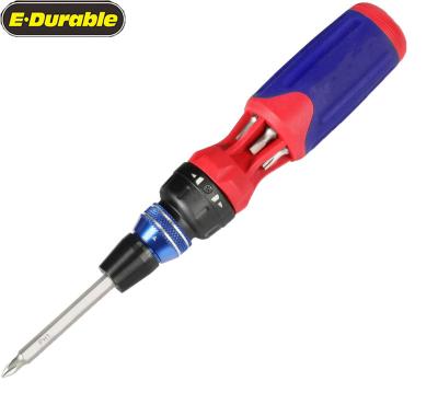 China Flat Multi-bit 12-in-1 E-durable Ratcheting Screwdriver Tools Mechanism Screwdriver With Double End Bit Magnetic Screwdriver for sale