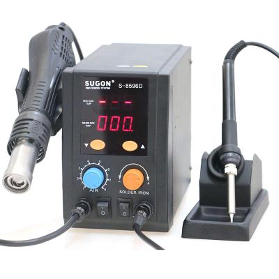 China High Quality 8596D 2-IN-1 Black Soldering Hot Air SMD Rework Station For Mobile Phone 8596D Repair for sale