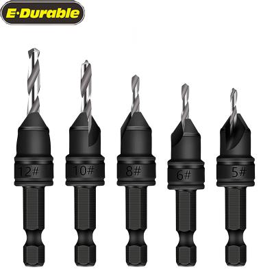 China Factory Wholesale 13 Pcs E-durable Titanium HSS Replaceable Adjustable Drilling Tool Kit Drill Bits Hot Sale 82 Degree Countersink Drill Bit Set for sale