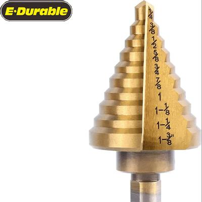 China Durable E-durable High Speed ​​Steel Drill Bit Set Large Multiple Hole Stepped Step Bit Titanium Drill Bit For DIY Lovers for sale