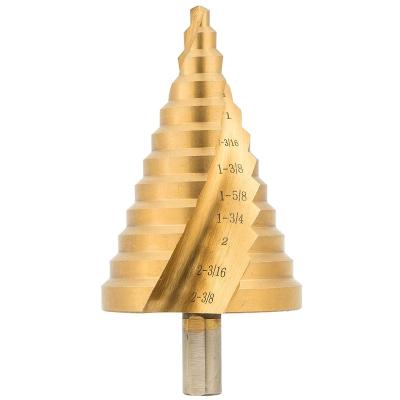 China E-durable Titanium HSS Flute Step High Speed ​​Steel Spiral Drill Bit Large For Aluminum Sheet Metal Wood Hole Drilling for sale