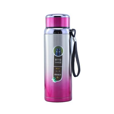 China PORTABLE Stainless Steel Tumbler Vacuum Sport Water Bottle Flask Large Capacity 600-1500ml Outdoor Climbing With Rope for sale