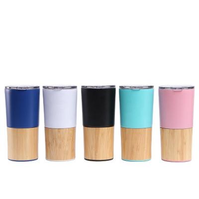 China 20oz Tumbler Cups Powder Coating Car Mug Travel PORTABLE Bamboo Coffee Mug Insulated Vacuum Thermal Tumbler for Laser Engraving for sale