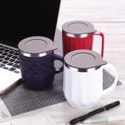 China CHUFENG New Viable Design 304 Stainless Steel Double Wall Coffee Mug Office Gift With Lid Mug Milk Customizd Creative Logo for sale