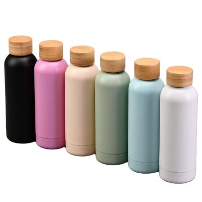 China The best double vacuum of large portable sales of 500ml stainless steel wall has isolated the thermos bottle with the bamboo cover for sale