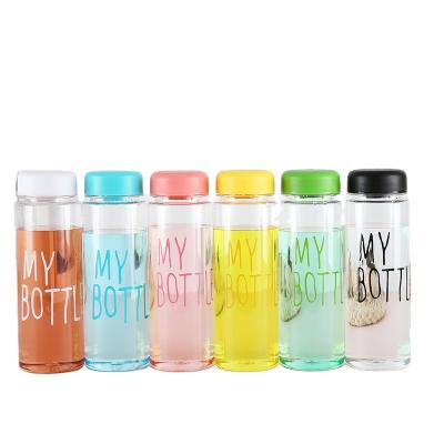 China Viable Fashion Portable Clear My Plastic Fruit Juice Water Cup 500ML Sports Bottle for sale