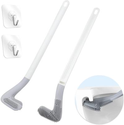 China CHUFENG 2021 Modern Wall Mounted Flexible Toilet Silicone Stiffened Golf Toilet Rubber Handle Curved Cleaning Brush for sale