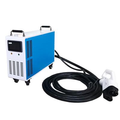 China 30kw 750V Electric Vehicle Charger DC Car CCS Chademo Mobile EV Charging Rescue Vehicle V2V Double Gun Smart EV Charger for sale