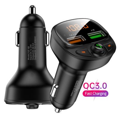 China Quick QC Car Mobile Phone Charger Fm Transmitter Car MP3 Player Fast Charging Support 1 Sample OK Amazon Hit Dual USB Dual USB 3.0 for sale