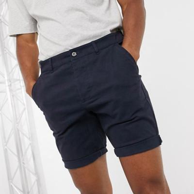 China Anti-Wrinkle QIAN HUI Customize Mens Cotton Twill Pants Shorts Street Sport Workout Shorts With Pockets Zipper Buttons Men Short Pants for sale