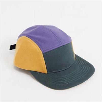 China QIANHUI COMMON Custom Fashion Color Block Unstructured Camp Hat for sale