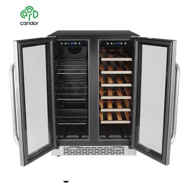 China JC-116A2EQ Large Capacity 36 Bottle Outdoor Electronic Double Zone Wine Cooler Refrigerator Brands Franchise for sale