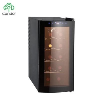 China Commercial 10 Bottle Mini Wine Refrigerator with Smoked Glass Door CW-30 for sale