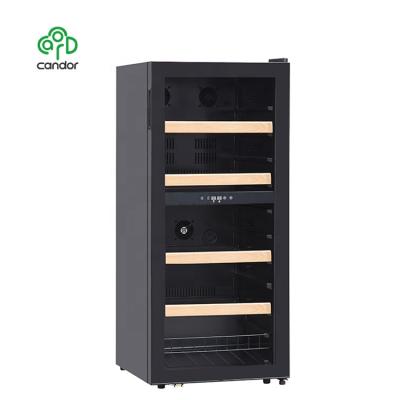 China Hotel Factory Wholesale 84 Bottle Compressor Cooling Display Refrigerated 2 Zone Wine Cabinet Cellar Refrigerator Commercial for sale