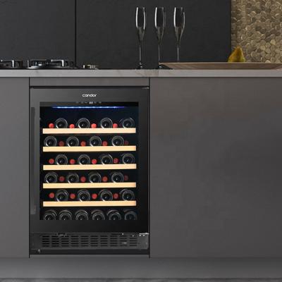 China Custom Franchise 145L/46 Bottles Compressor Outdoor Built-in Single Zone Wine Cooler Undercounter for sale