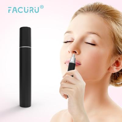 China Facuru Blade Nose Hair Trimmer Twin Power Battery Power Nose Hair Trimmer Wooden Blades Sniff Hair Trimmer for sale