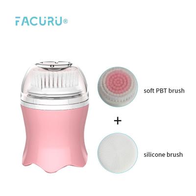 China Portable Shape Custom Rotation Octopus Factory Use Hair Remover DEEP CLEANING Vibrating Facial Cleansing Brush for sale