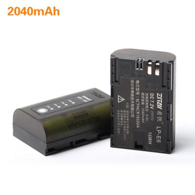 China Transparent Shield 7.2V 2040mAh Camera Battery LP-E6 Li-Ion Lithium Ion Rechargeable Battery For BMPCC 4K 6K Canon R5 5D Mark Iii Iv Ii 6D 7D 70D for sale