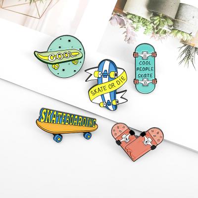 China Europe New Arrive Cool People Ray Enamel Skating Lapel Pin No MOQ Bag Pins Bag Custom Funny Sports Love for sale