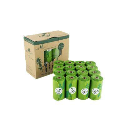 China Sustainable Compostable 100% Biodegradable Dog Waste Bags Plastic Dog Poop Bags Rolls for sale