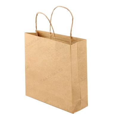 China Wholesale Recyclable Kraft Paper Bags For Shopping Bags With Handles Customized Logo Printing Design Grocery Party Gift for sale