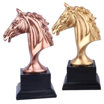 China Europe Modern Animal Ornaments Gifts Crafts Horse Resin Horse Head Statue Model Horse Decor For Home Office Office for sale