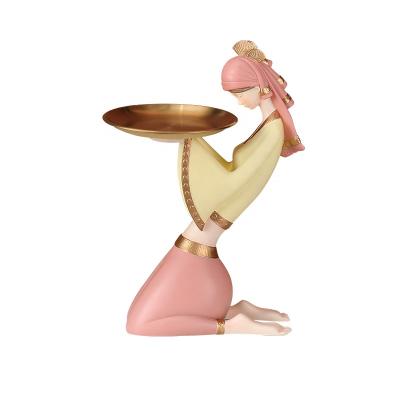 China Modern home decor back to Europe statue sculpture woman decor sculpture ornaments teahouse creative human table top for sale