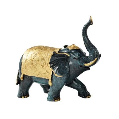 China New Europe Design Lightweight Luxury Accessories Elephant Sculpture Home Brass Metal Crafts for sale