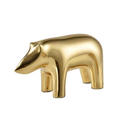 China Simple creative brass bear Euro-American polar animal crafts of Bull and bear statue metal statues gifts for sale