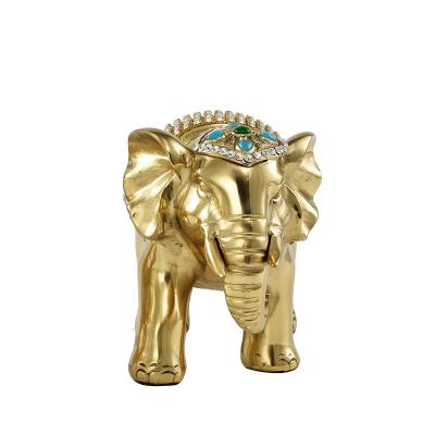 China High Quality Lucky Animal Brass Metal Europe Sculpture Gold Elephant For Statue for sale