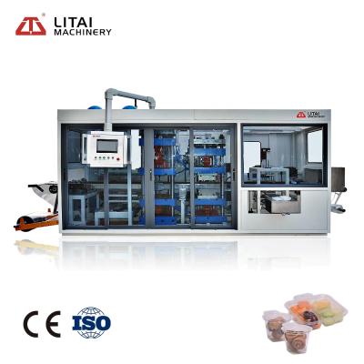 China New Rise Thermoforming Products Fast Food Container Plastic Process Lid Take Away Package Automatic Thermoforming Products Making Machine for sale