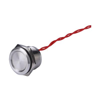 China 16mm IP68 Momentary Touch 24v Switch Push Button Switch Waterproof Piezo Switch Anti Vandal With 300mm Long Wire PS16B-C10F for sale