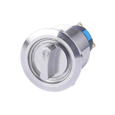 China IP65 1NO1NC 6Pins 3 Position Metal Rotary Waterproof Selector Switches 22mm Stainless Steel Metal Electronic Push Button Switch for sale