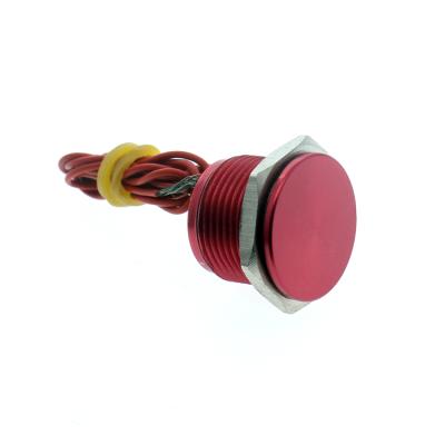 China Waterproof momentary flat head stainless steel metal 24v 2A 16mm piezo switch ip68 with wire lead PS16B-P10F for sale