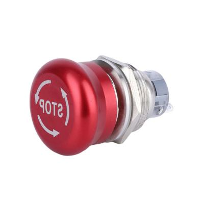 China Aluminum oxide 19mm ip65 waterproof on locked emergency stop switches anti vandal locking electronic metal emergency stop push button for sale