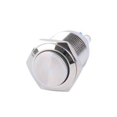 China Stainless Steel /Aluminum Oxide 16mm Car Door Push Button Switches Nickel Plated Brass Electrical Waterproof Self Return Stainless Steel Metal Momentary Push Button Switch For Home for sale