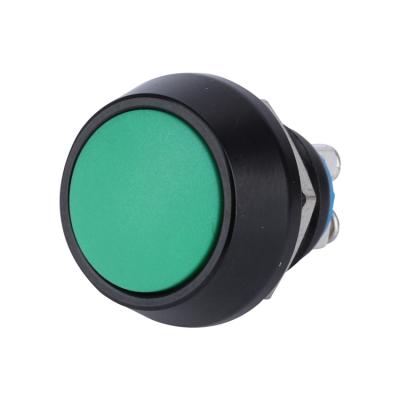 China High Quality 12mm 1no 2A Nickel Plated Brass Stainless Steel Domed Push Button Switch Screw Terminal Green Blue Red Momentary Waterproof Push Button Switch for sale