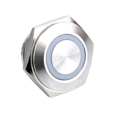 China Momentary 12V Stainless Steel Metal Push Button Blue LED Reset Touch Push Button With Led for sale