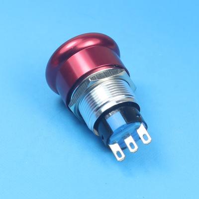 China Stainless Steel /Aluminum Oxide Alum Oxidized Housing Print Symbol Electronic STOP 1NO1NC Diffuse 3PIN 19mm Emergency Stop Key Red Green Switch for sale