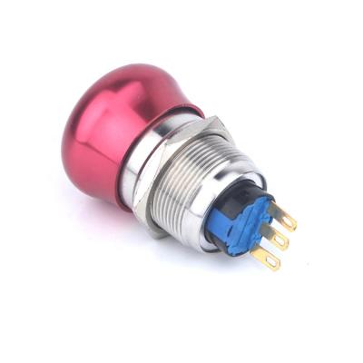 China Good Quality Stainless Steel /Aluminum Oxide Mushroom Key Alum Oxidized 3 PIN Housing Red Green 19mm 1NO1NC Emergency Stop Switch for sale