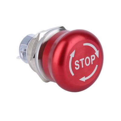 China Stainless Steel /Aluminum Oxide IK02 5A 1NO1NC Mushroom 3pins Waterproof IP65 Stainless Steel 2NO2NC 22mm Red Emergency Stop Switch for sale