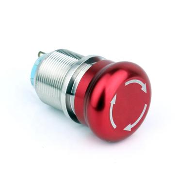 China 3 Function 1NO1NC New PIN Mushroom Head Waterproof 22mm Emergency Stop Stainless Steel /Aluminum Oxide Green Red Green Switch for sale