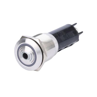 China Stainless Steel 19mm Red Led Pilot Lamp Buzzer Vandal 2 Screw Terminals Stainless Steel Metal Waterproof Alarm Anti Buzzer for sale