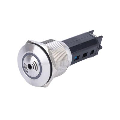 China Stainless Steel 22mm Metal Buzzer 220v24v Loud Flash 12v Flash Intermittent Sound Waterproof Explosion Proof Buzzer for sale