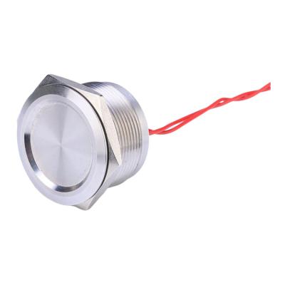 China 19mm 1NO 24v Momentary Concave Main Wire Lead Stainless Steel Metal Piezo Electric Push Button Switch PS19B-C10F for sale