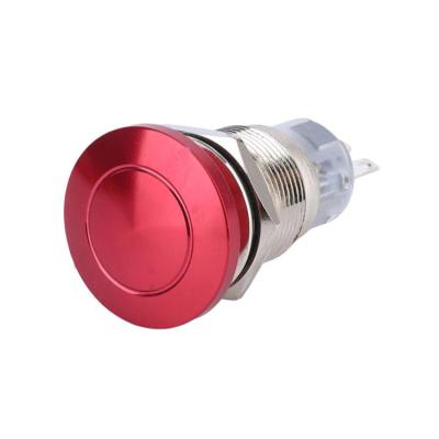 China Stainless Steel /Aluminum Nickel Plated Brass Oxide 1NO1NC 19mm Momentary/Latching 3Pins Metal Mushroom Waterproof Push Button Switch IP67 for sale