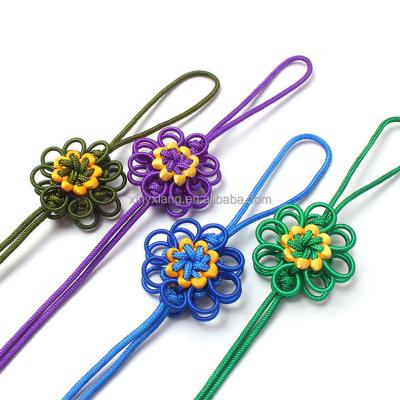 China Factory custom Chinese Flower Knotting, The Cloverleaf Knot, Hand Chinese Knot Pretty Car Hanging Accessories DIY Hand Weave for sale